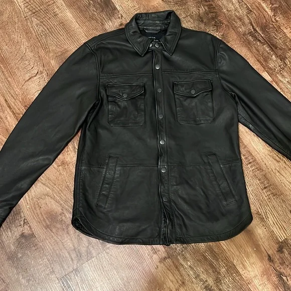 Lucky Brand Authentic Black Leather Jacket/Shacket • Women’s Sz Medium 🍀🖤 - Picture 2 of 10
